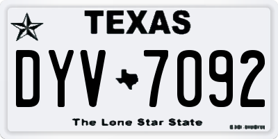 TX license plate DYV7092