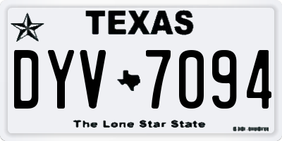 TX license plate DYV7094