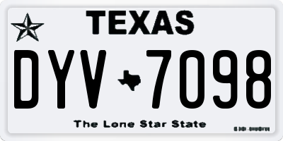 TX license plate DYV7098