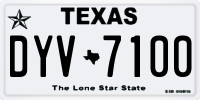 TX license plate DYV7100