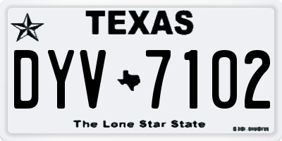 TX license plate DYV7102