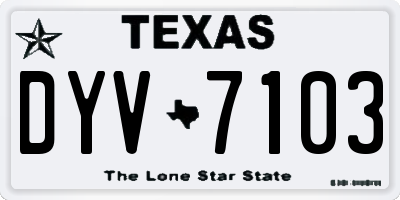TX license plate DYV7103
