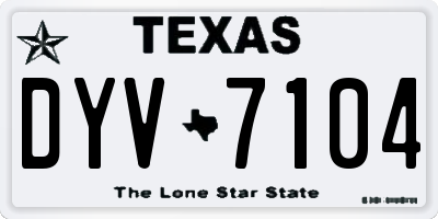 TX license plate DYV7104