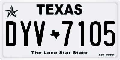 TX license plate DYV7105