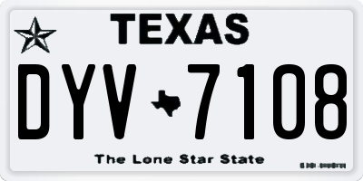 TX license plate DYV7108