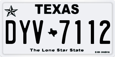 TX license plate DYV7112