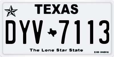 TX license plate DYV7113