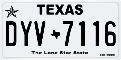 TX license plate DYV7116
