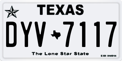 TX license plate DYV7117