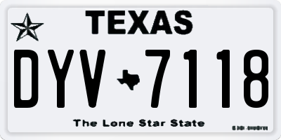 TX license plate DYV7118