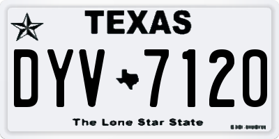 TX license plate DYV7120