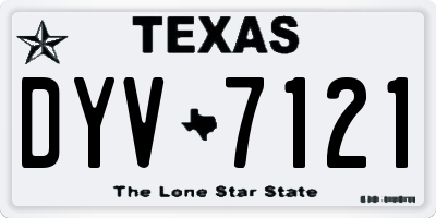 TX license plate DYV7121