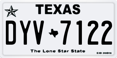 TX license plate DYV7122