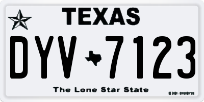 TX license plate DYV7123