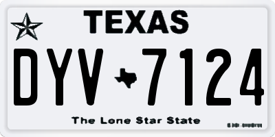 TX license plate DYV7124