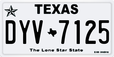 TX license plate DYV7125