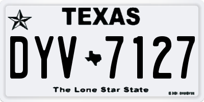 TX license plate DYV7127