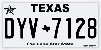 TX license plate DYV7128