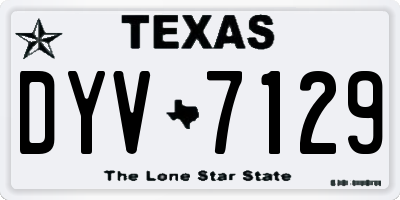 TX license plate DYV7129
