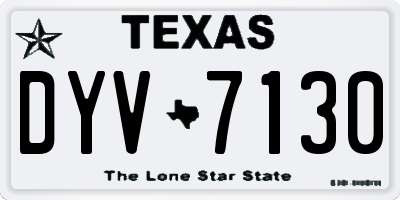 TX license plate DYV7130