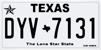 TX license plate DYV7131