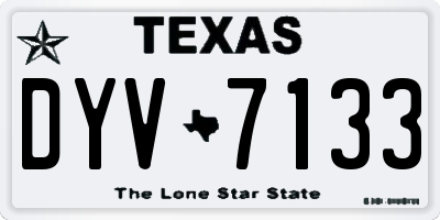 TX license plate DYV7133