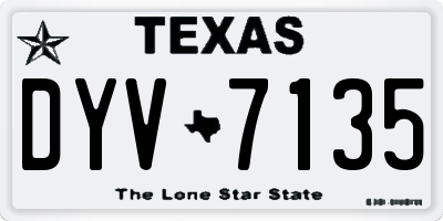 TX license plate DYV7135