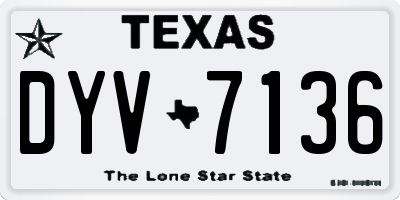 TX license plate DYV7136