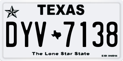 TX license plate DYV7138