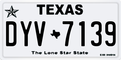 TX license plate DYV7139
