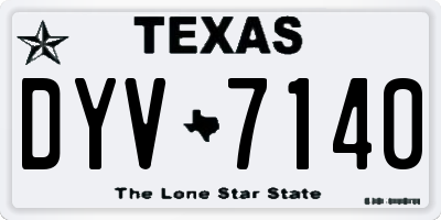 TX license plate DYV7140