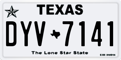 TX license plate DYV7141