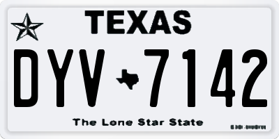 TX license plate DYV7142