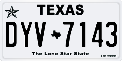 TX license plate DYV7143