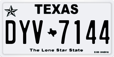 TX license plate DYV7144