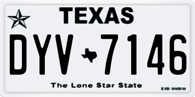 TX license plate DYV7146