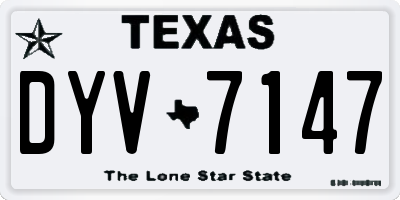 TX license plate DYV7147