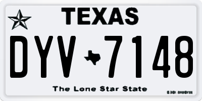 TX license plate DYV7148