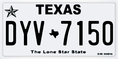 TX license plate DYV7150