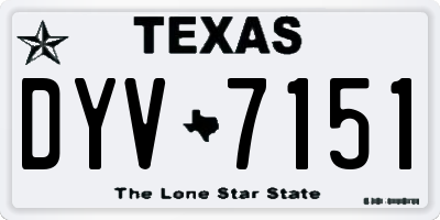 TX license plate DYV7151