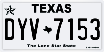 TX license plate DYV7153