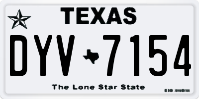 TX license plate DYV7154