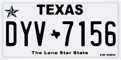 TX license plate DYV7156