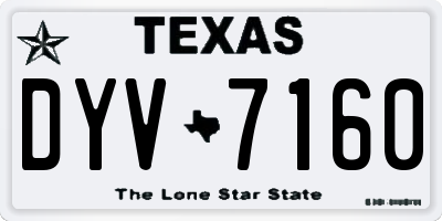 TX license plate DYV7160