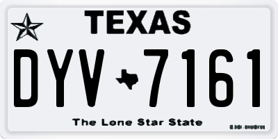 TX license plate DYV7161