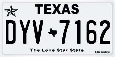 TX license plate DYV7162