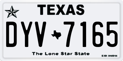 TX license plate DYV7165