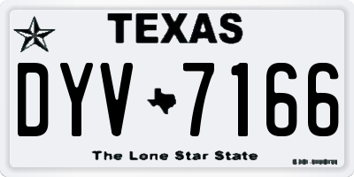 TX license plate DYV7166