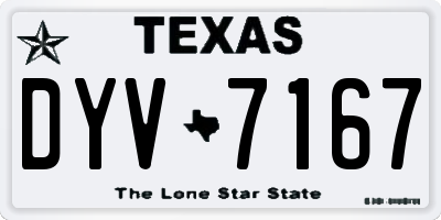 TX license plate DYV7167