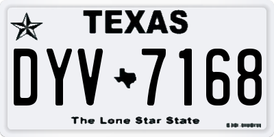TX license plate DYV7168